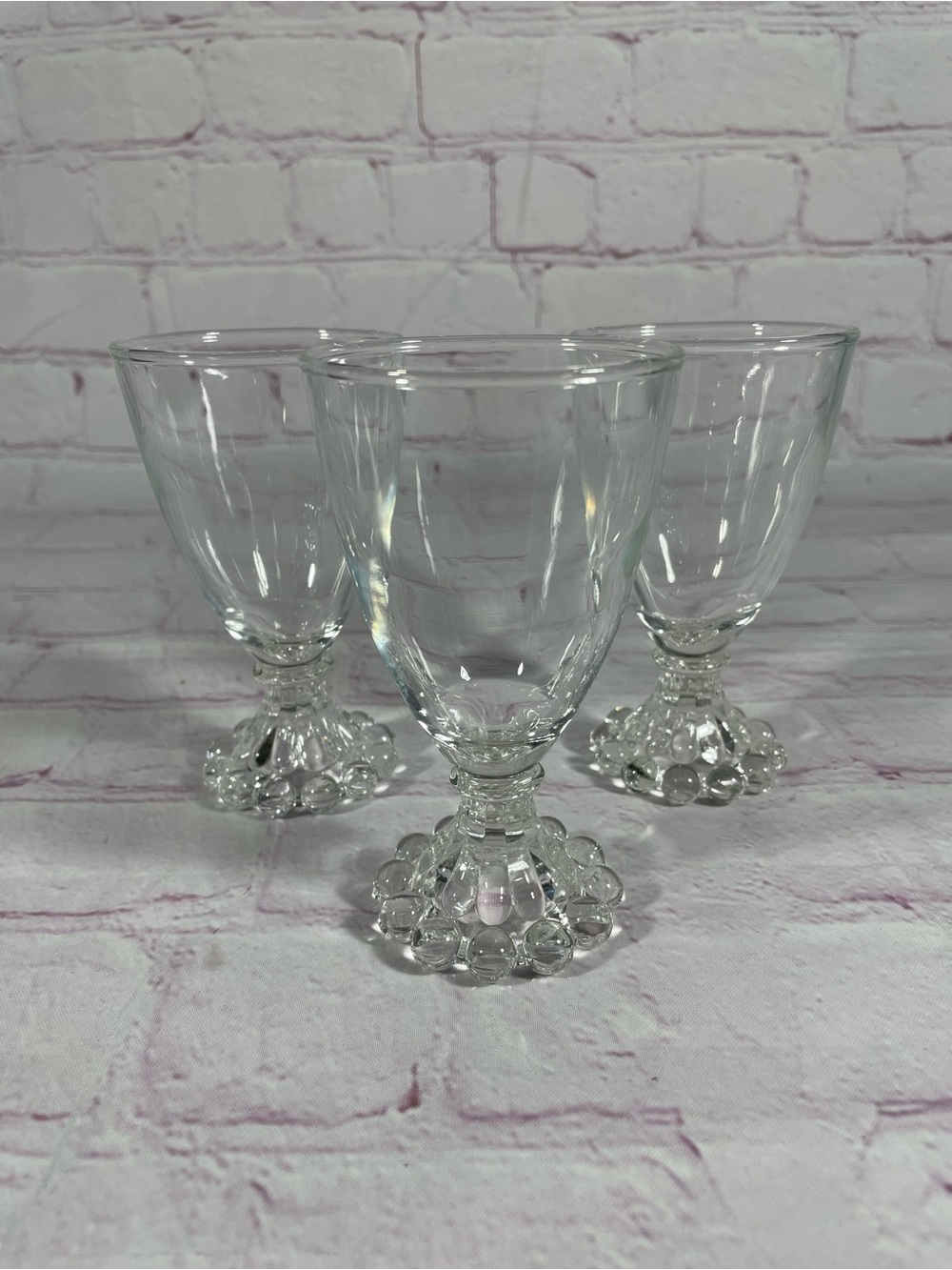 Vintage Anchor Hocking Berwick Boopie Clear Glass Cordial Glasses Set of 3